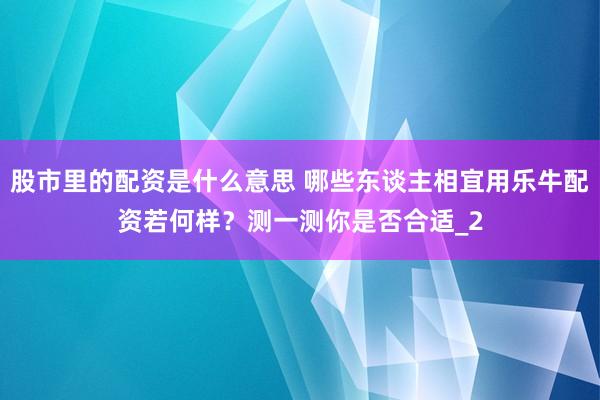 股市里的配资是什么意思 哪些东谈主相宜用乐牛配资若何样？测一测你是否合适_2